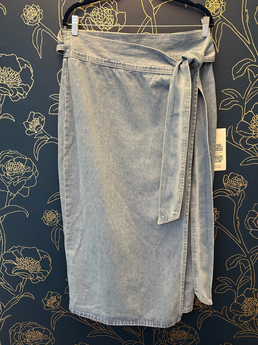NEVER FULLY DRESSED new LONGLINE Denim WRAP skirt 10 NFD